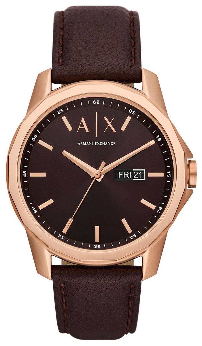 Armani exchange watch leather deals