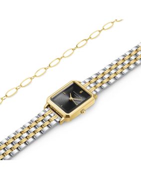 Rosefield Black Dial Duotone Octagon with bracelet BDOOG-X290