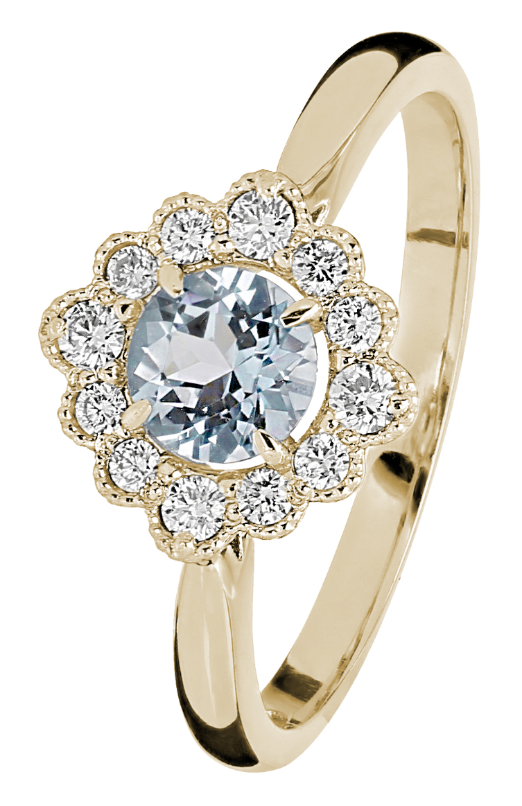 Kohinoor diamond-aquamarinring Bellis 033-616KA-16