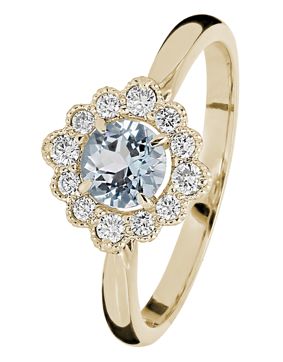 Kohinoor diamond-aquamarinring Bellis 033-616KA-16
