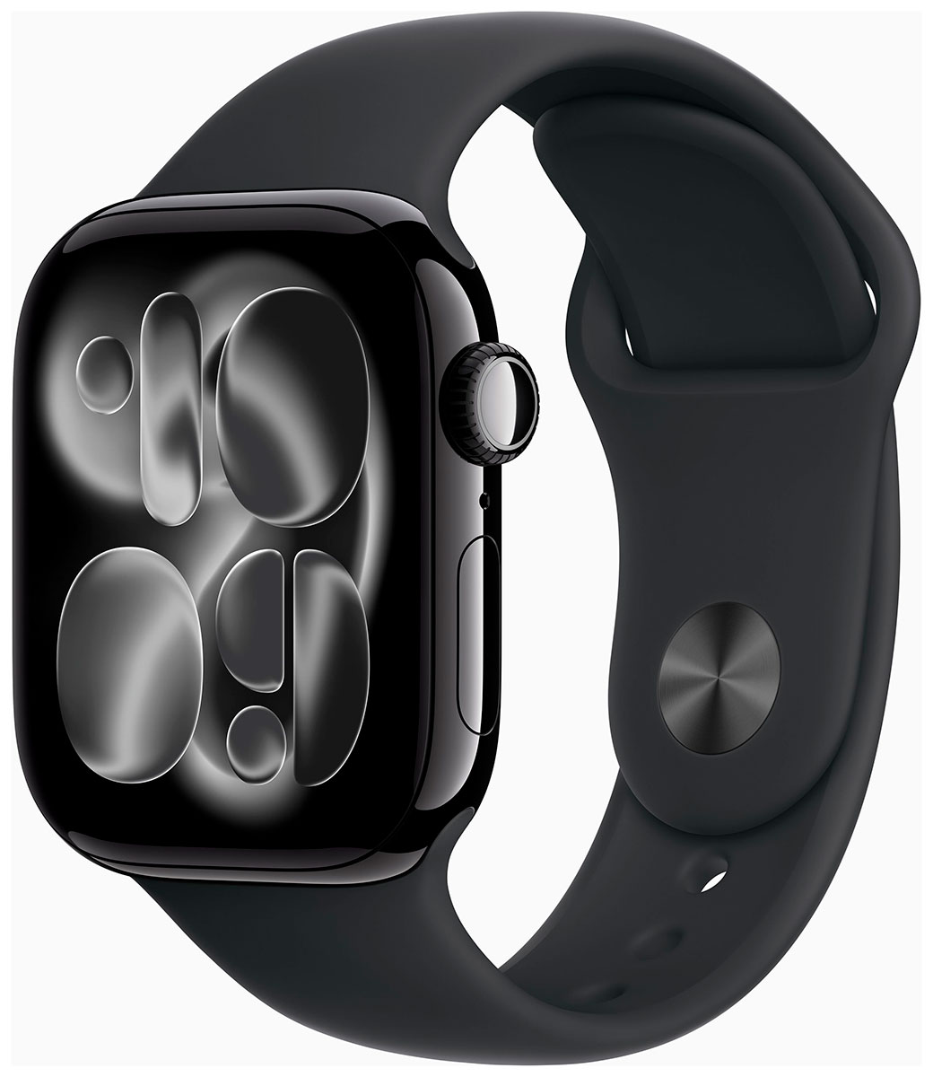 Apple Watch Series 11 GPS + Cellular 42mm Jet Black Aluminium Case with Black Sport Band MF834QN/A