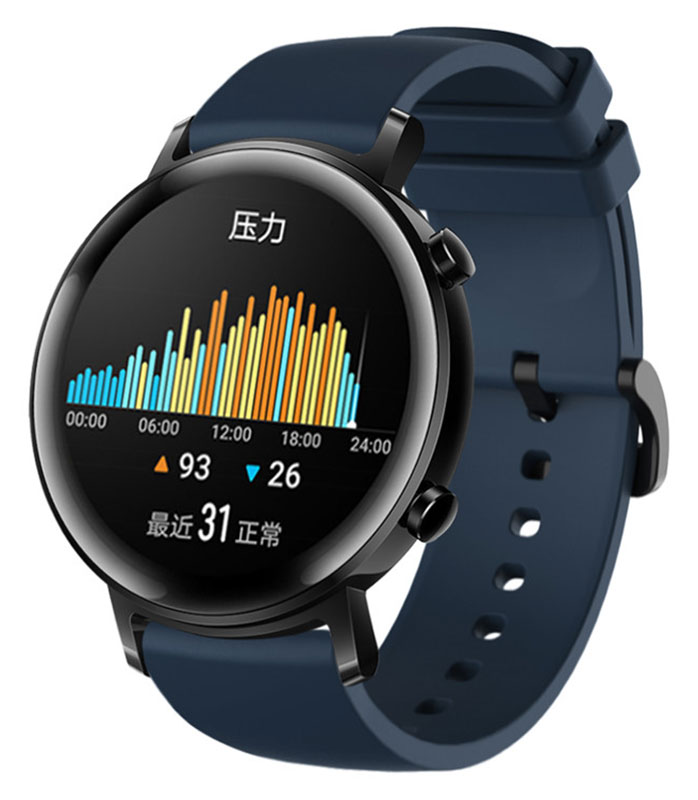 Tiera blue silicone-watch-strap 20 mm quick-release - black buckle