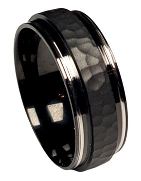 Bosie black forged titanium ring TICMPVD-2021/6R&M