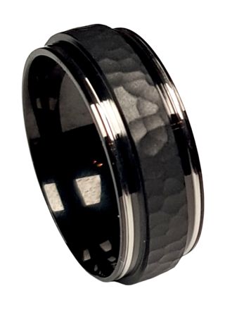 Bosie black forged titanium ring TICMPVD-2021/6R&M  