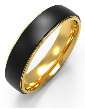 Bosie black-gold titanium ring TICMPVD-2021/6R&M