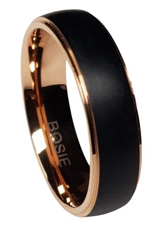 Bosie black-rosegold titanium ring TICMPVD-2021/6R&M 