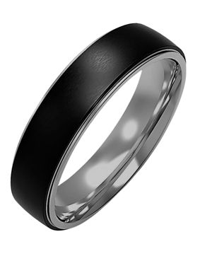 Bosie black-silver titanium ring TICMPVD-2021/6R&M