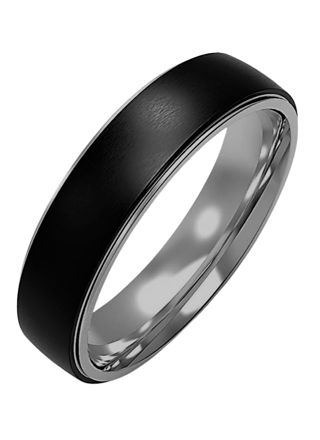 Bosie black-silver titanium ring TICMPVD-2021/6R&M 