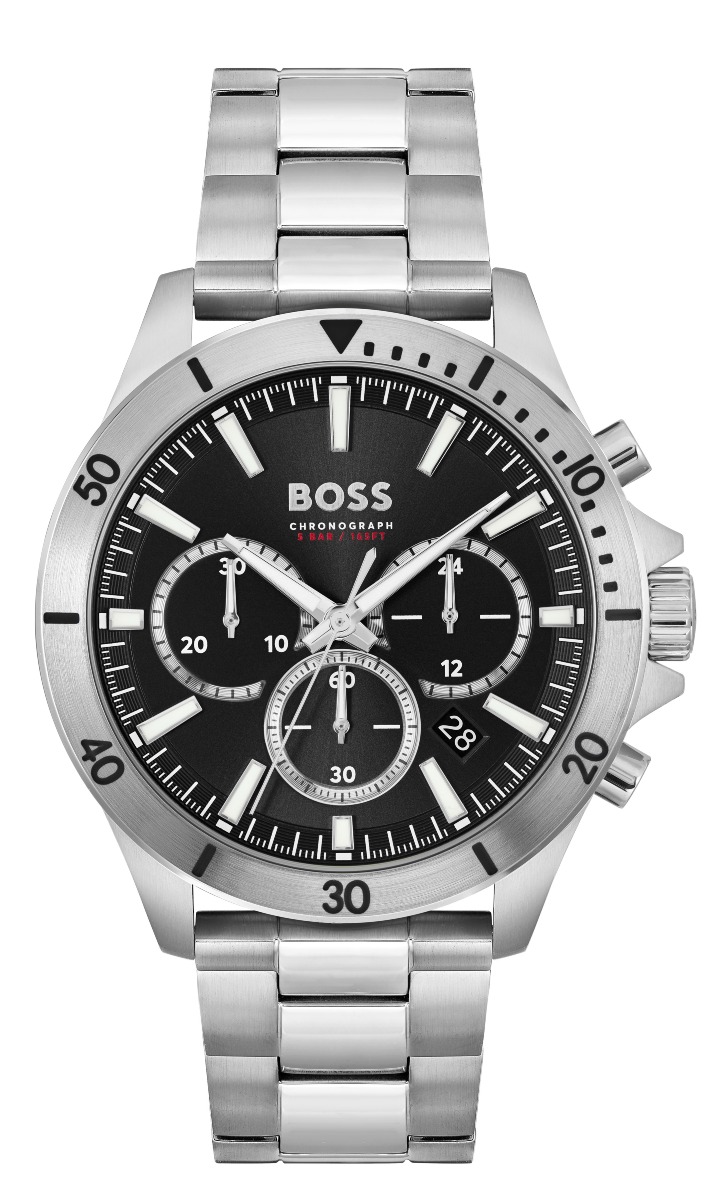 silver Troper BOSS Chronograph 1514057 black