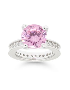 Silver babtism ring BR-2196pink