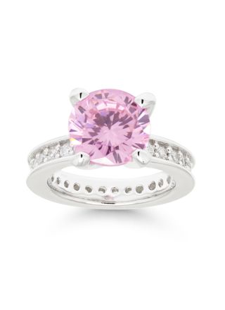 Silver babtism ring BR-2196pink