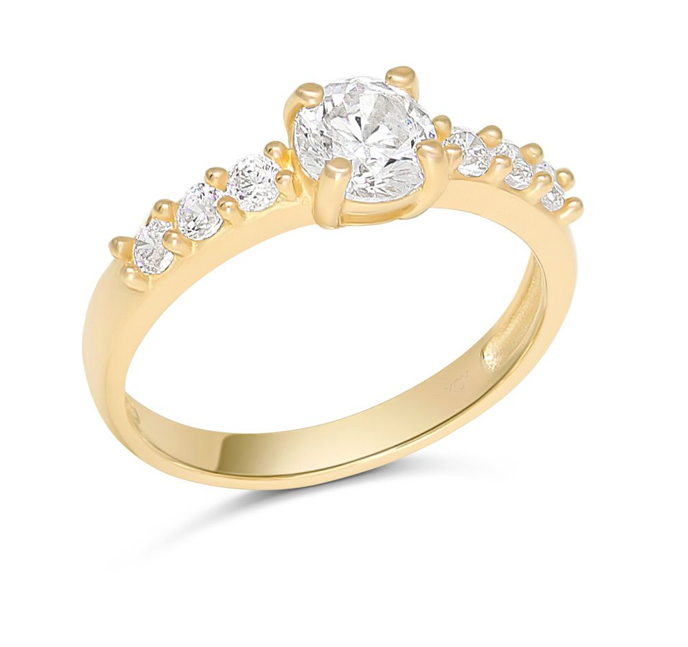 Gold baby ring 14-karat side-stone BR-8133Z