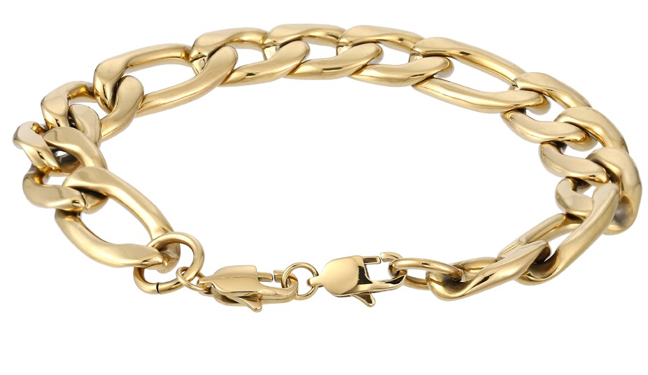 Lykka Strong Figaro gold-colored steel bracelet 21cm 