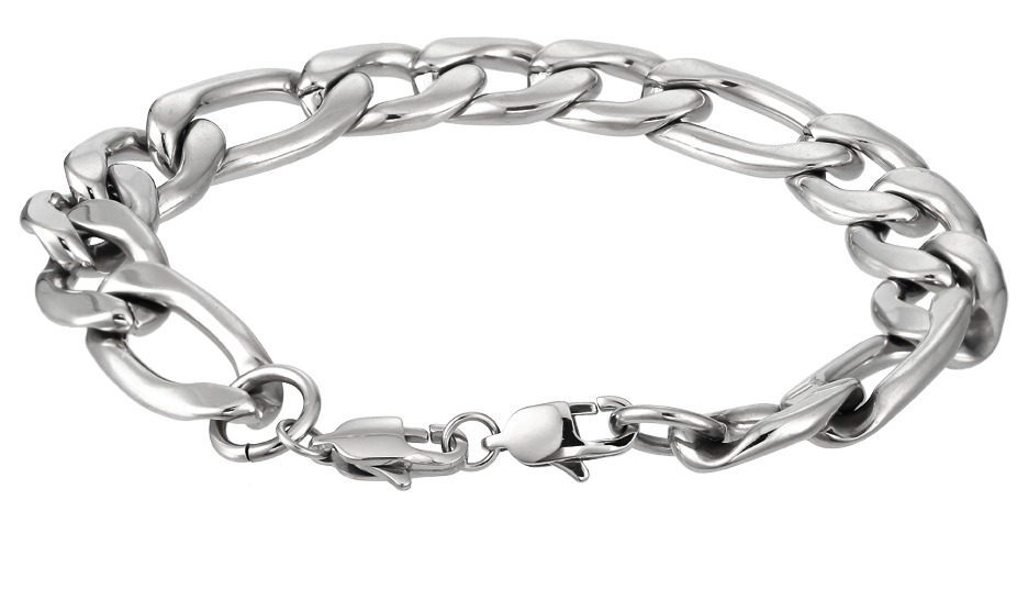 Lykka Strong Figaro silver-colored steel bracelet 21 cm 