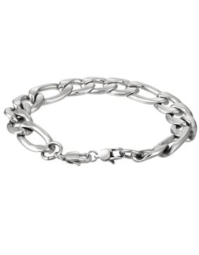 Lykken Strong Figaro silver-colored steel bracelet 21 cm