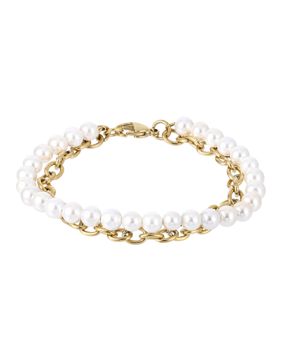 Lykka Strong gold-plated pearl bracelet 21cm steel