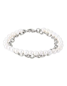 Lykken Strong pearl bracelet 21cm steel