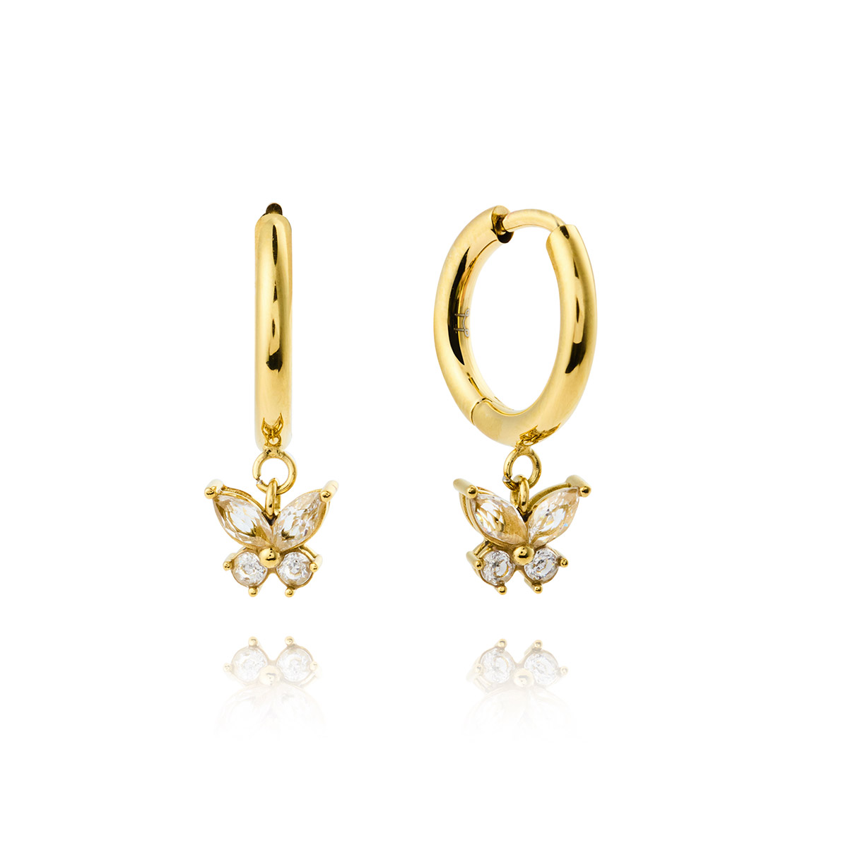 Mockberg Butterfly Gold Hoops MB2084