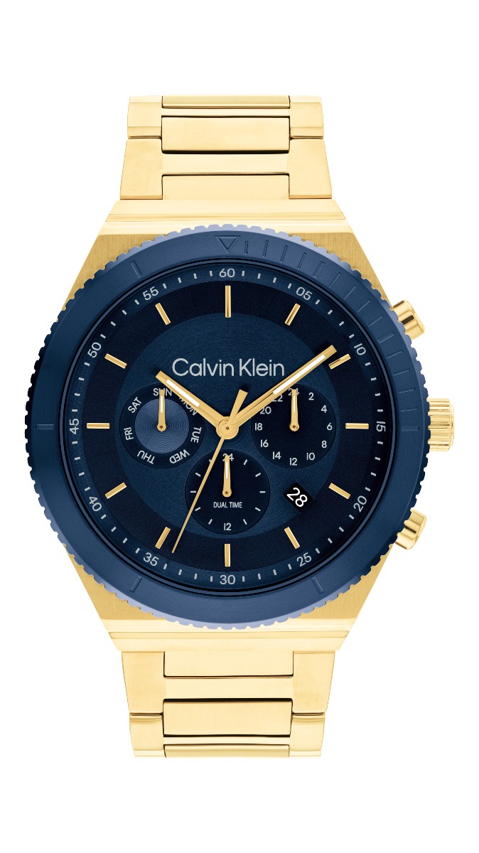 Calvin Klein Fearless dual-time black gold 25200302