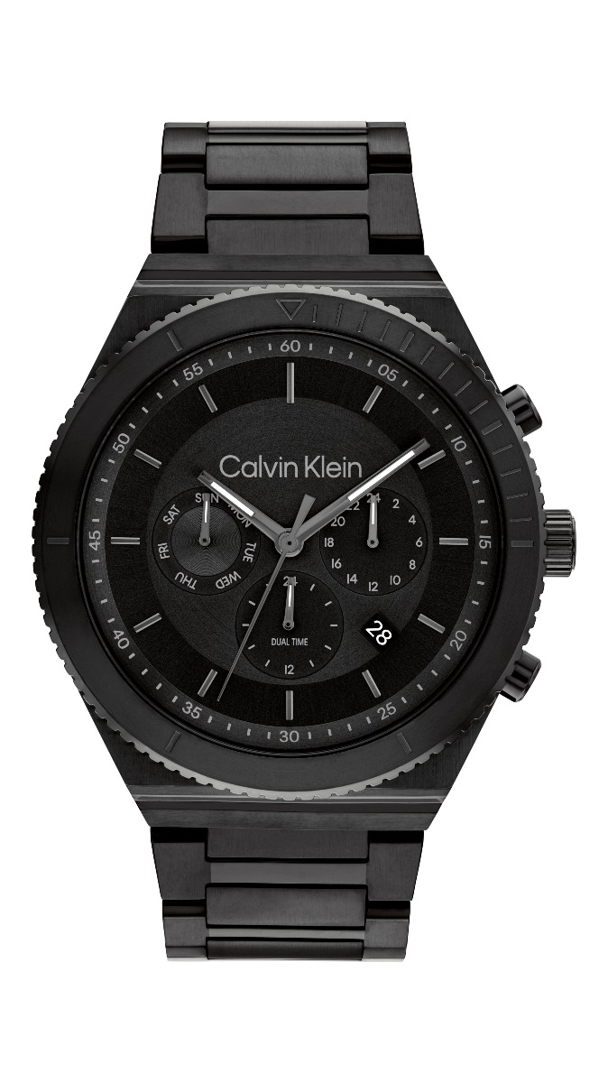 Calvin Klein Fearless dual time black steel 25200303