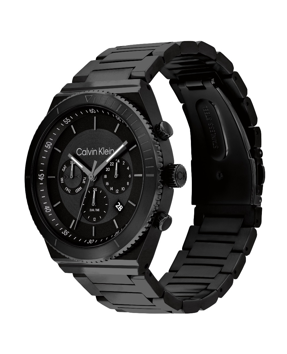 Calvin Klein Fearless dual time black steel 25200303 watchesonline