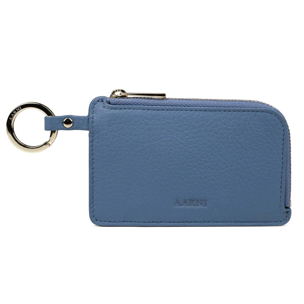 Aarni Zipped Card Holder mist blue/gold