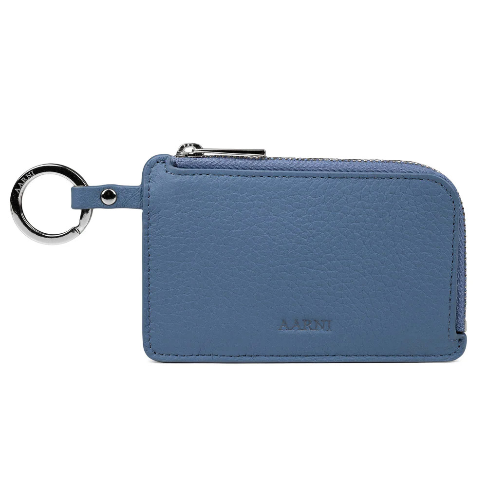 Aarni Zipped Card Holder mist blue/silver