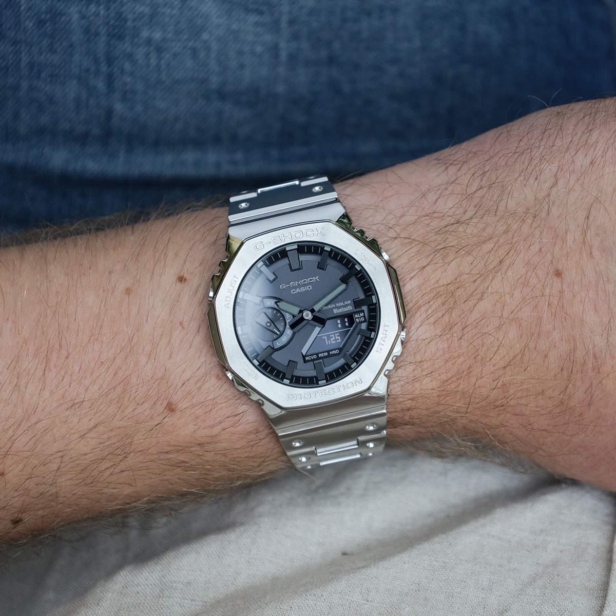 Casio G Shock GM B2100D 1AER Full Metal Silver watchesonline