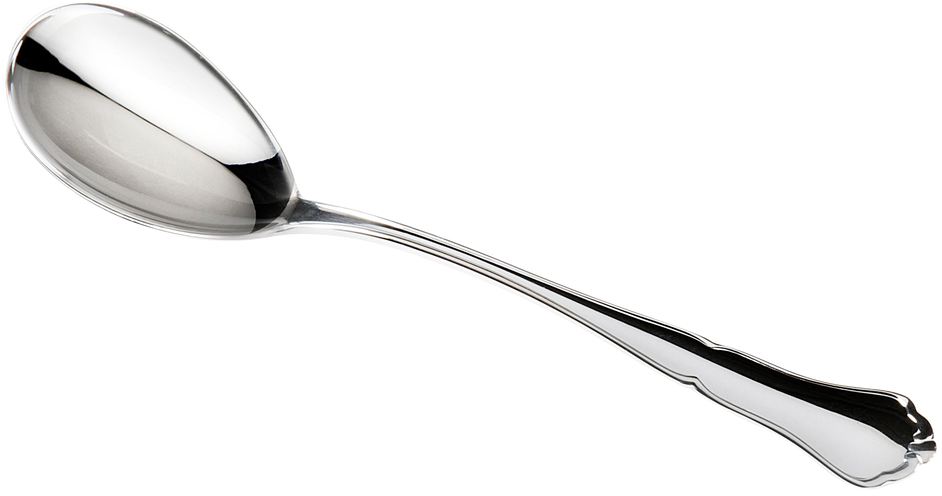 Chippendale silver jam spoon
