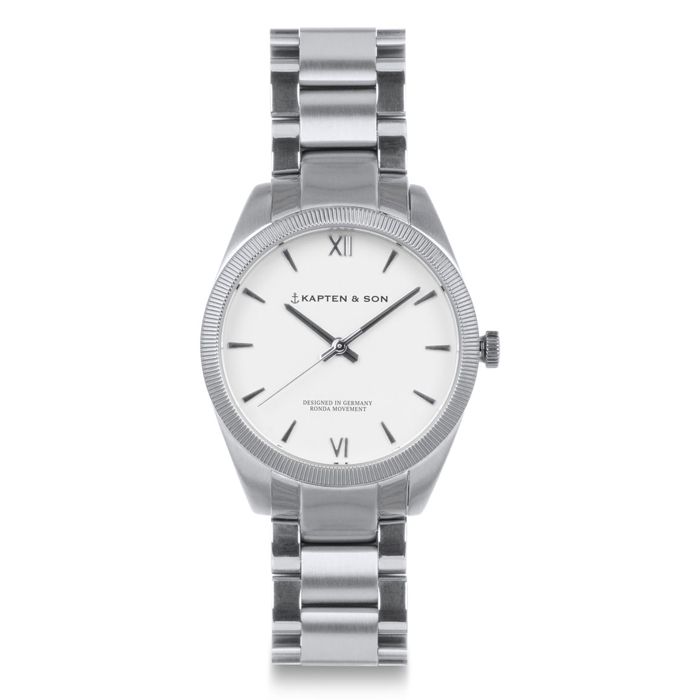 Silver Steel Kapten And Son Chrono Silver Mesh Uhren Kapten And