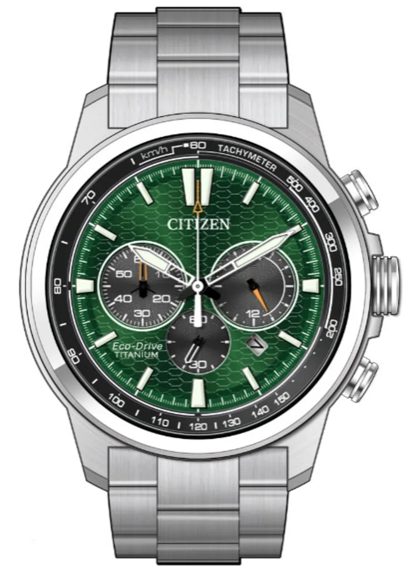 Citizen Racer Chronograph Super Titanium green CA4570-88X