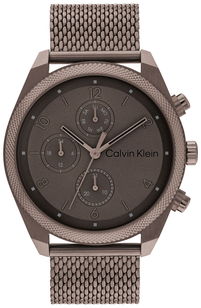 Calvin klein watch brown leather strap shop