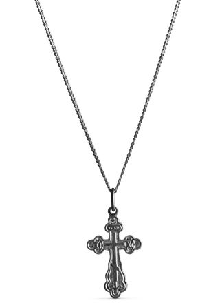 Top Gold silver orthodox cross brushed black 4256772500