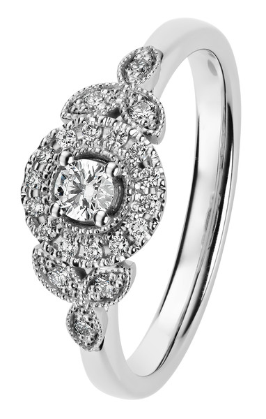 Kohinoor Clara Queen round Diamond ring white gold 033-269V-22