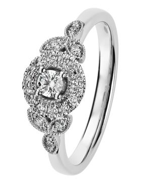 Kohinoor Clara Queen round Diamond ring white gold 033-269V-22