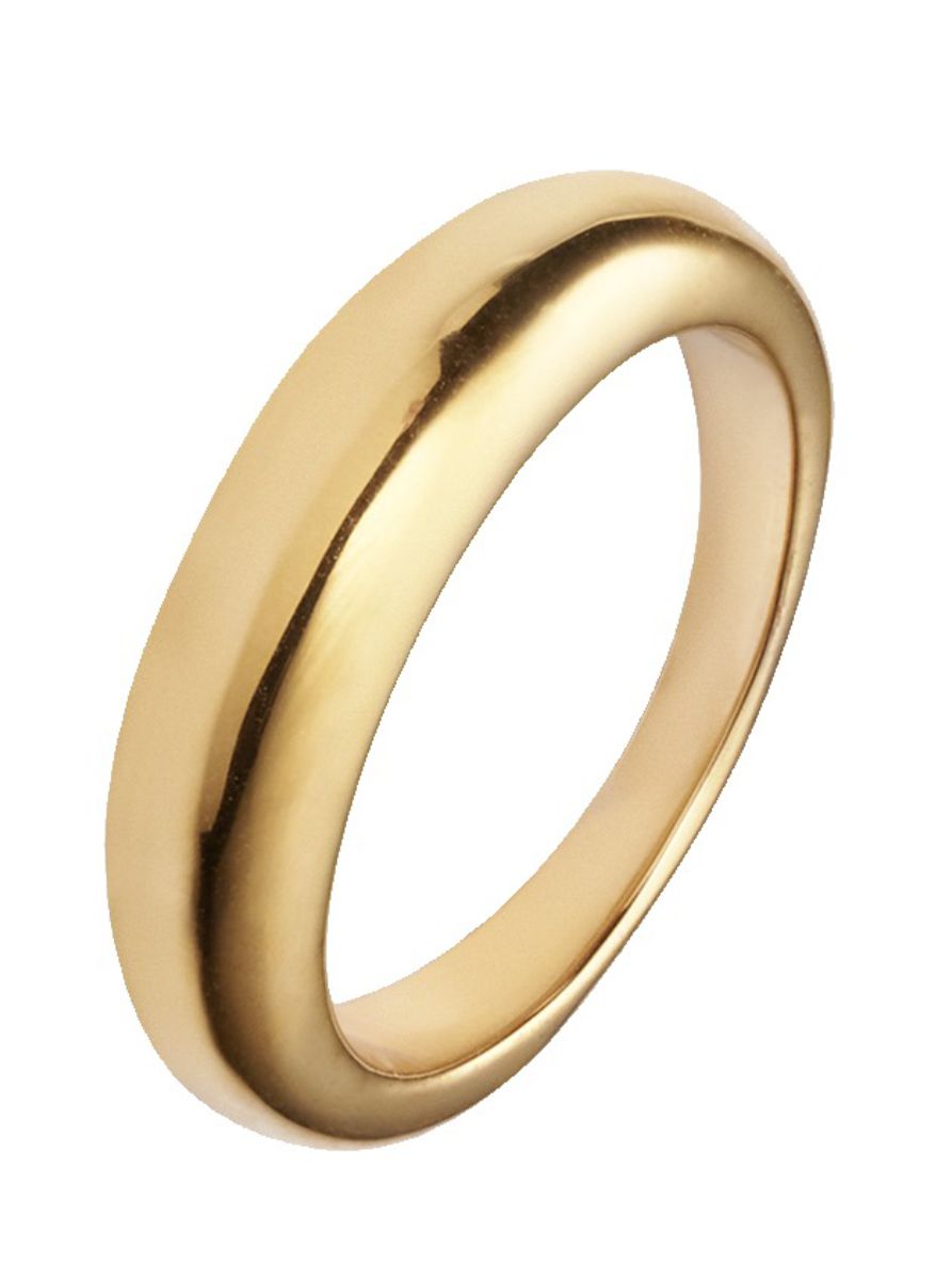 Mockberg Classic plain ring gold-colored S/52 MO568