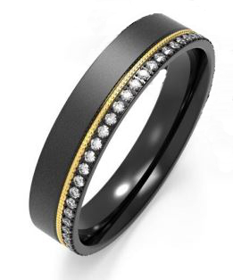 Bosie black-PVD-gold-matt eternity zirconiumring CMZRPVD-006-Z/5