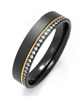 Bosie black-PVD-gold-matt eternity zirconiumring CMZRPVD-006-Z/5
