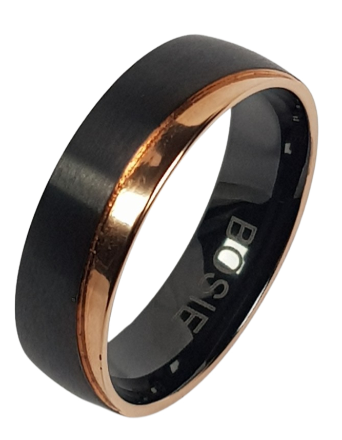Bosie black-PVD-rose-gold plain zirconiumring CMZRPVD-018-2/6