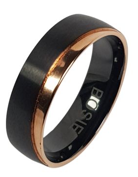 Bosie black-PVD-rose-gold plain zirconiumring CMZRPVD-018-2/6