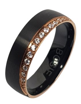 Bosie black-PVD-rose-gold eternity zirconiumring CMZRPVD-018-2Z/5
