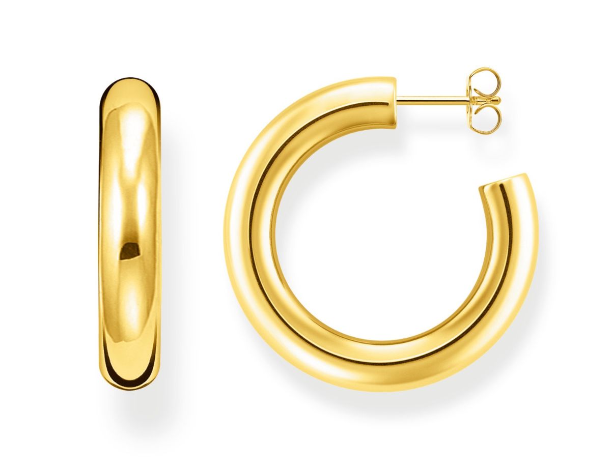 Thomas Sabo Chunky medium hoops 18-karat goldplated creole hoops CR636-413-39