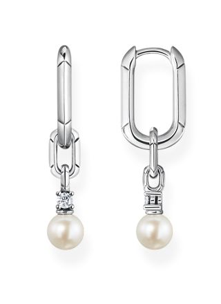 Thomas Sabo earrings links and pearls silver CR669-167-14
