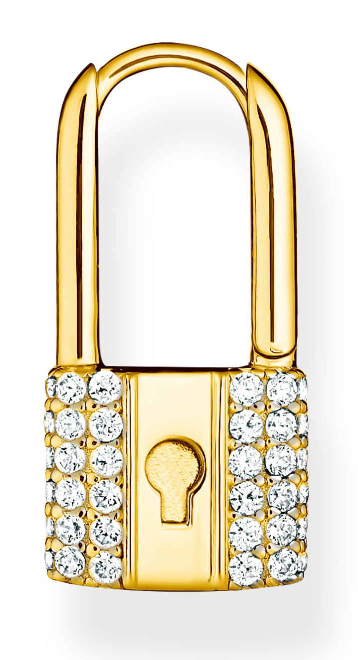 Thomas Sabo Love lock single hoop gold earring CR680-414-14