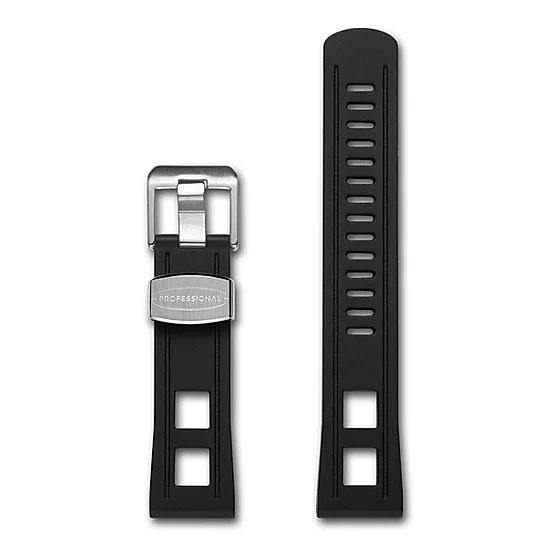 Crafter Blue CB01 Universal Strap Black rubber strap 22 mm