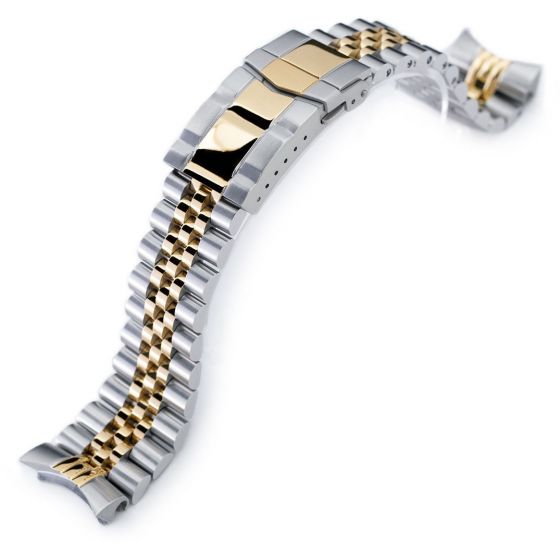 MiLTAT Super Jubilee Two Tone IP Gold steel band for Seiko SKX  SS221805P2G020 - watchesonline.com