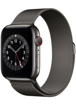 Apple Watch Series 6 GPS + Cellular Graphite Stainless Steel Case 44 mm with Graphite Milanese Loop M09J3KS/A