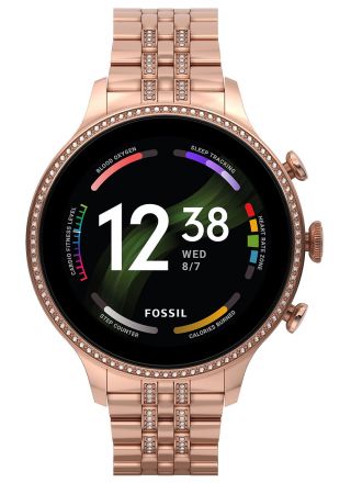Fossil Gen 6 Smartwatch Rose Gold-Tone Stainless Steel 42 mm FTW6077