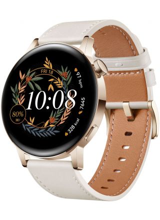 Huawei Watch GT 3 42 mm Rosegold with White Leather Strap 55027150