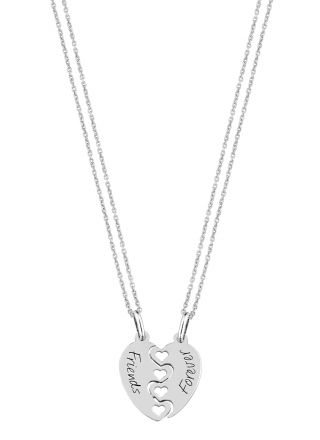 Lykka Hearts Friends split heart necklace